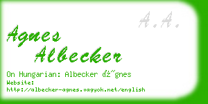 agnes albecker business card